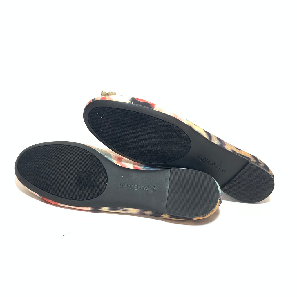 Nine West Printed Rhinestone Ballet Flats | Like New |