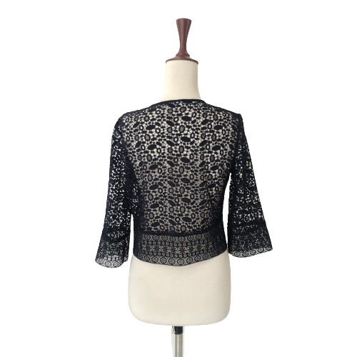 ZARA Navy Lace Cropped Jacket | Gently Used |