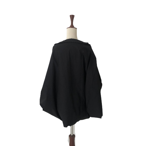 Zohra Alam Black Cotton Cape Style Top | Gently Used |
