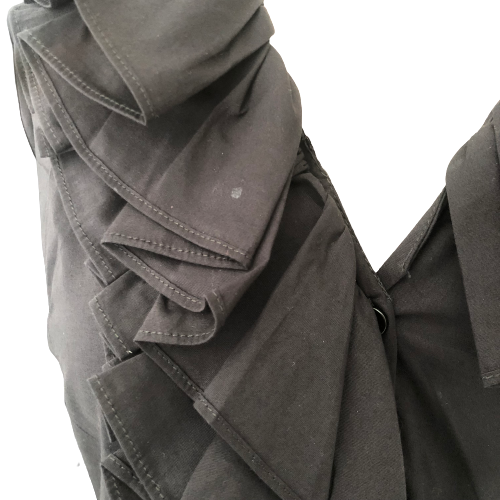 ZARA Black Ruffled Collared Shirt | Pre Loved |