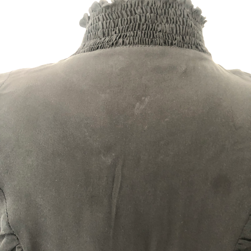 ZARA Black Ruffled Collared Shirt | Pre Loved |