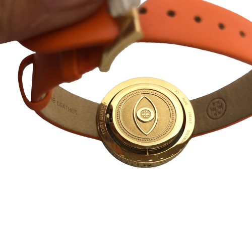 Tory Burch Orange 'TBW5305' Leather Strap Watch | Brand New |