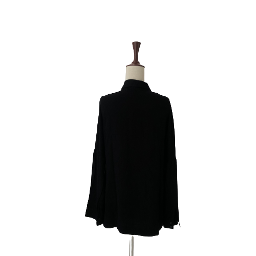 ZARA Black Collared Pearls Shirt | Gently Used |