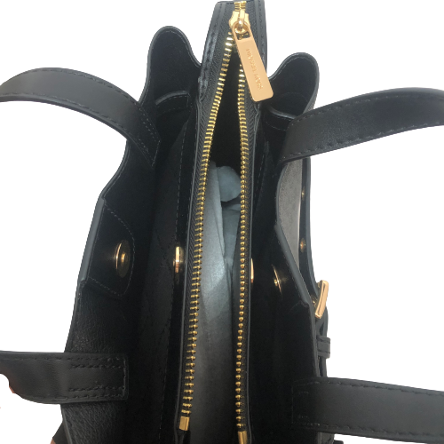 Michael Kors 'Emelia' Black Monogram Small Satchel | Brand New |