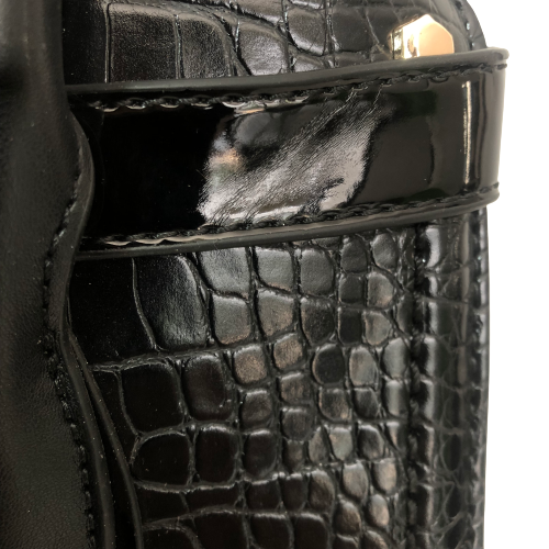 Rue Saint Dominique for River Island Black Croc Textured Satchel | Brand New |