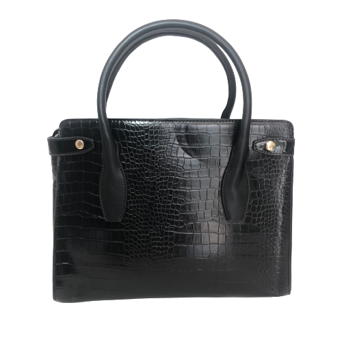 Rue Saint Dominique for River Island Black Croc Textured Satchel | Brand New |