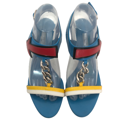 Prada Electric Blue Arrow Pop Art Heels | Pre Loved |