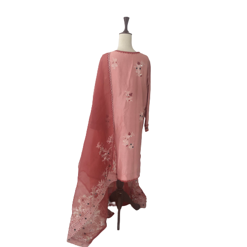 Miraka by Misha Lakhani Pink Embroidered Kameez (2 Pieces) | Pre Loved |