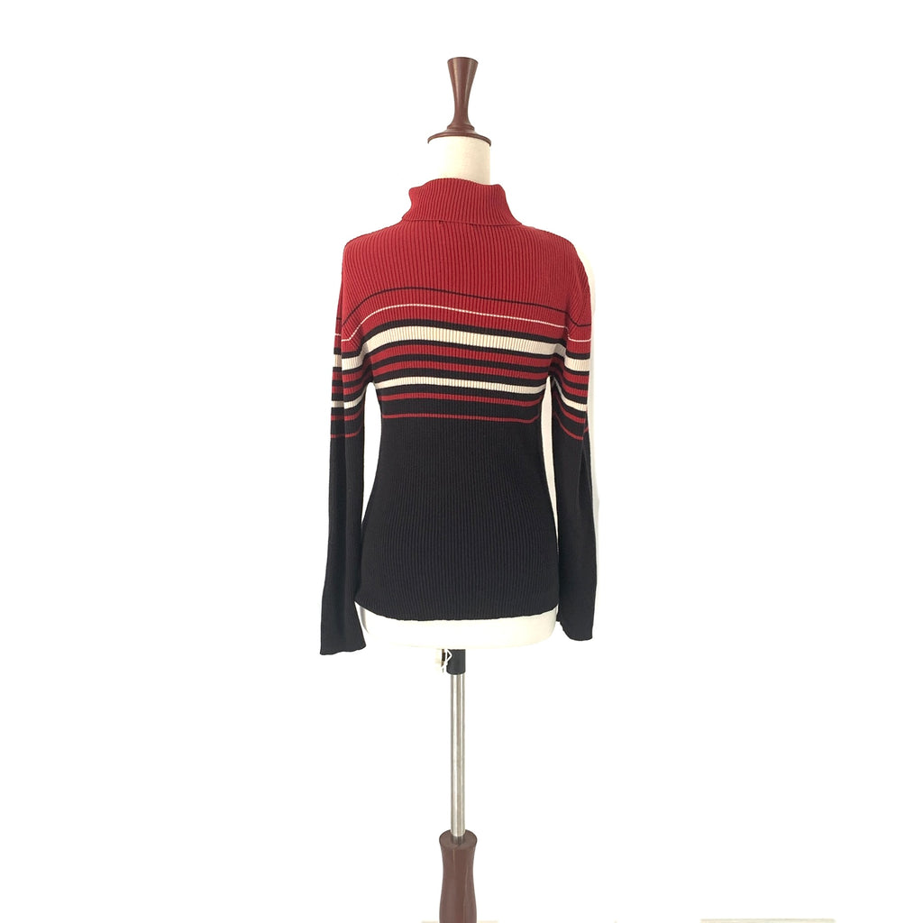 Laura Red & Black Striped Turtleneck Sweater | Gently Used |