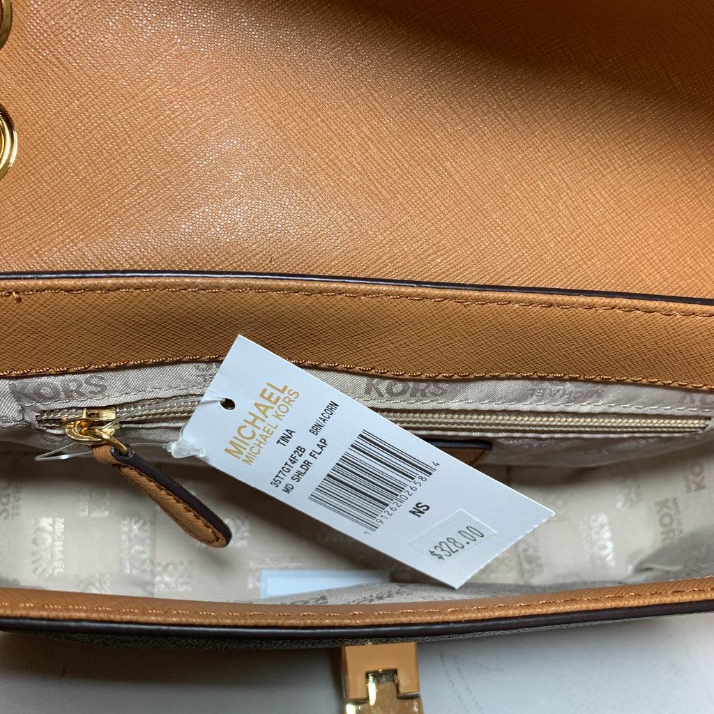 Michael Kors Tina Brown Monogram Shoulder Bag | Brand New |