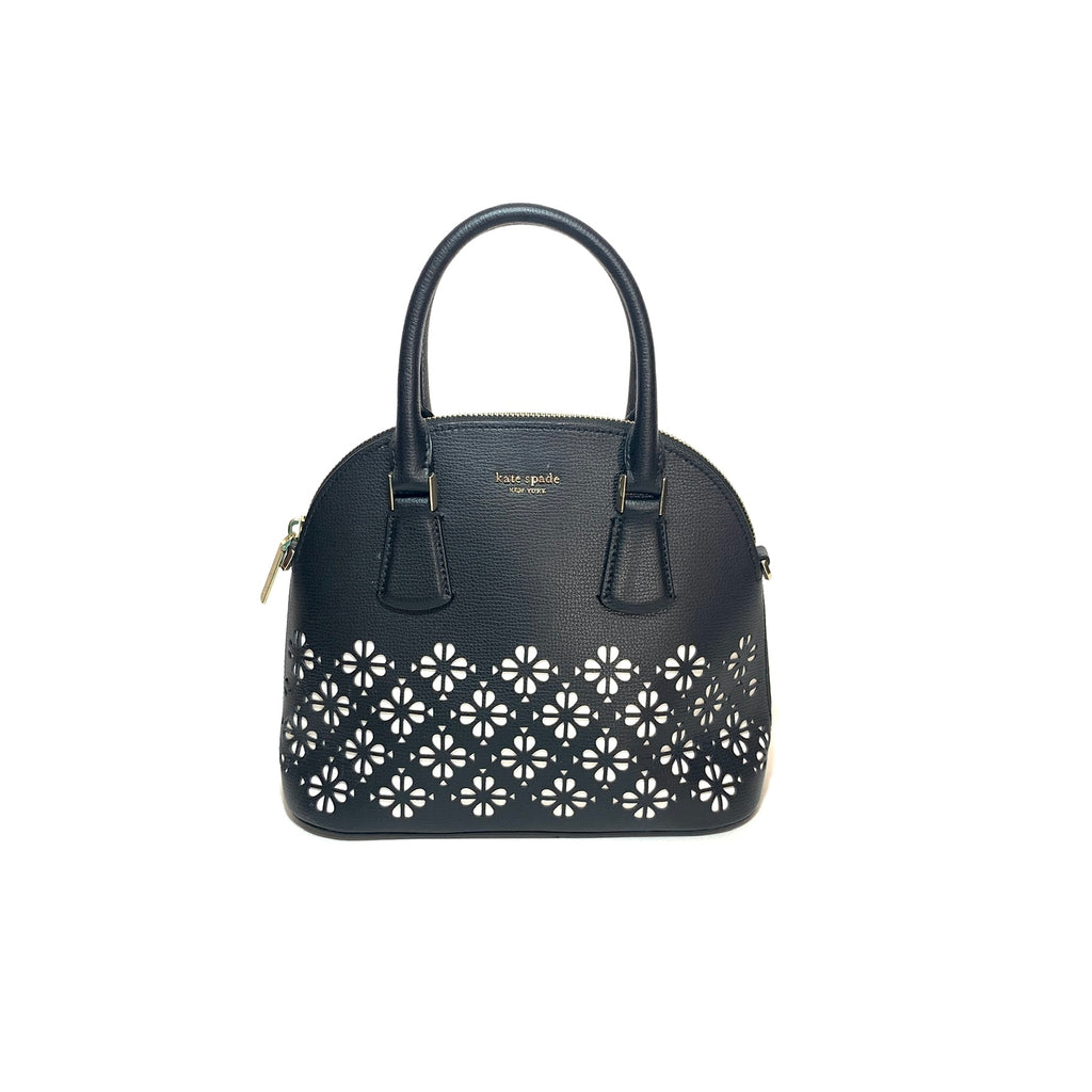 Kate Spade Black Leather 'Sylvia' Perforated Leather Tote | Gently Used |