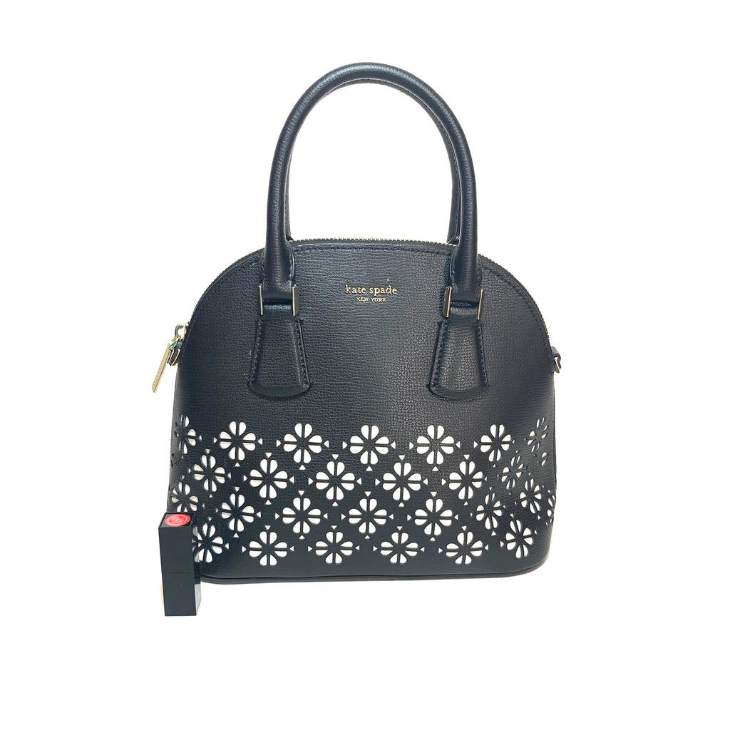 Kate Spade Black Leather 'Sylvia' Perforated Leather Tote | Gently Used |