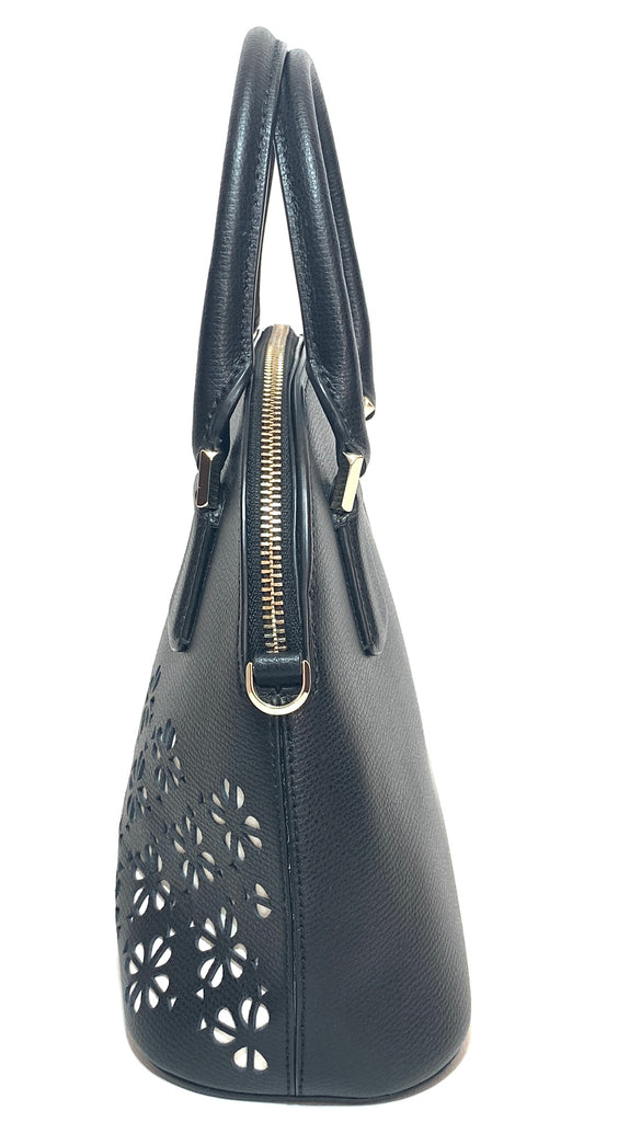 Kate Spade Black Leather 'Sylvia' Perforated Leather Tote | Gently Used |
