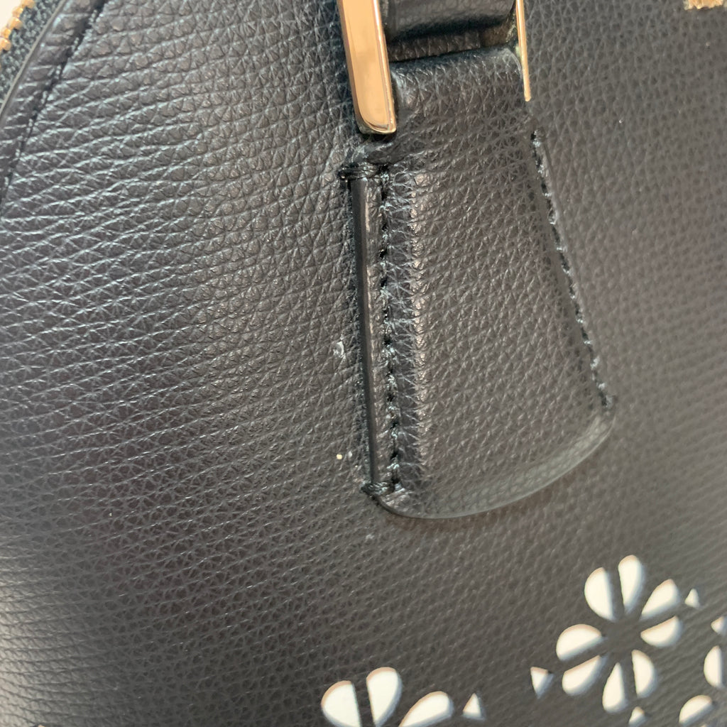 Kate Spade Black Leather 'Sylvia' Perforated Leather Tote | Gently Used |