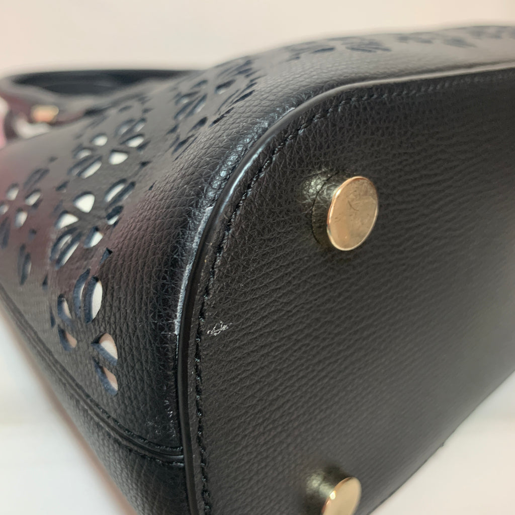 Kate Spade Black Leather 'Sylvia' Perforated Leather Tote | Gently Used |