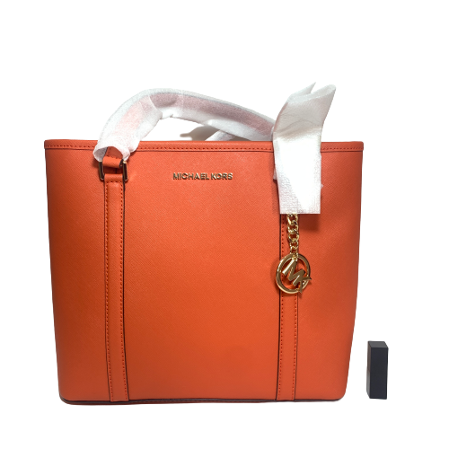 Michael Kors Orange Leather 'Sady' Tote | Brand New |
