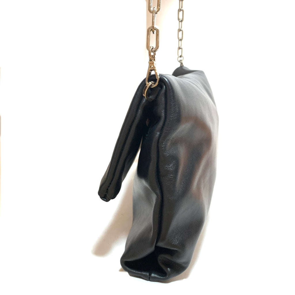 Prada Black Leather Fold-over Crossbody Bag | Gently Used |