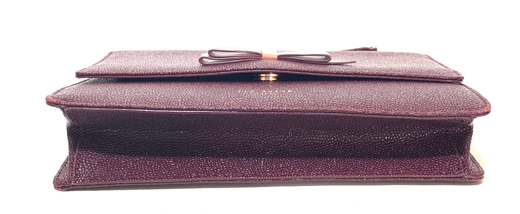 Ted Baker Plum Pebbled Leather Shoulder Bag | Pre Loved |