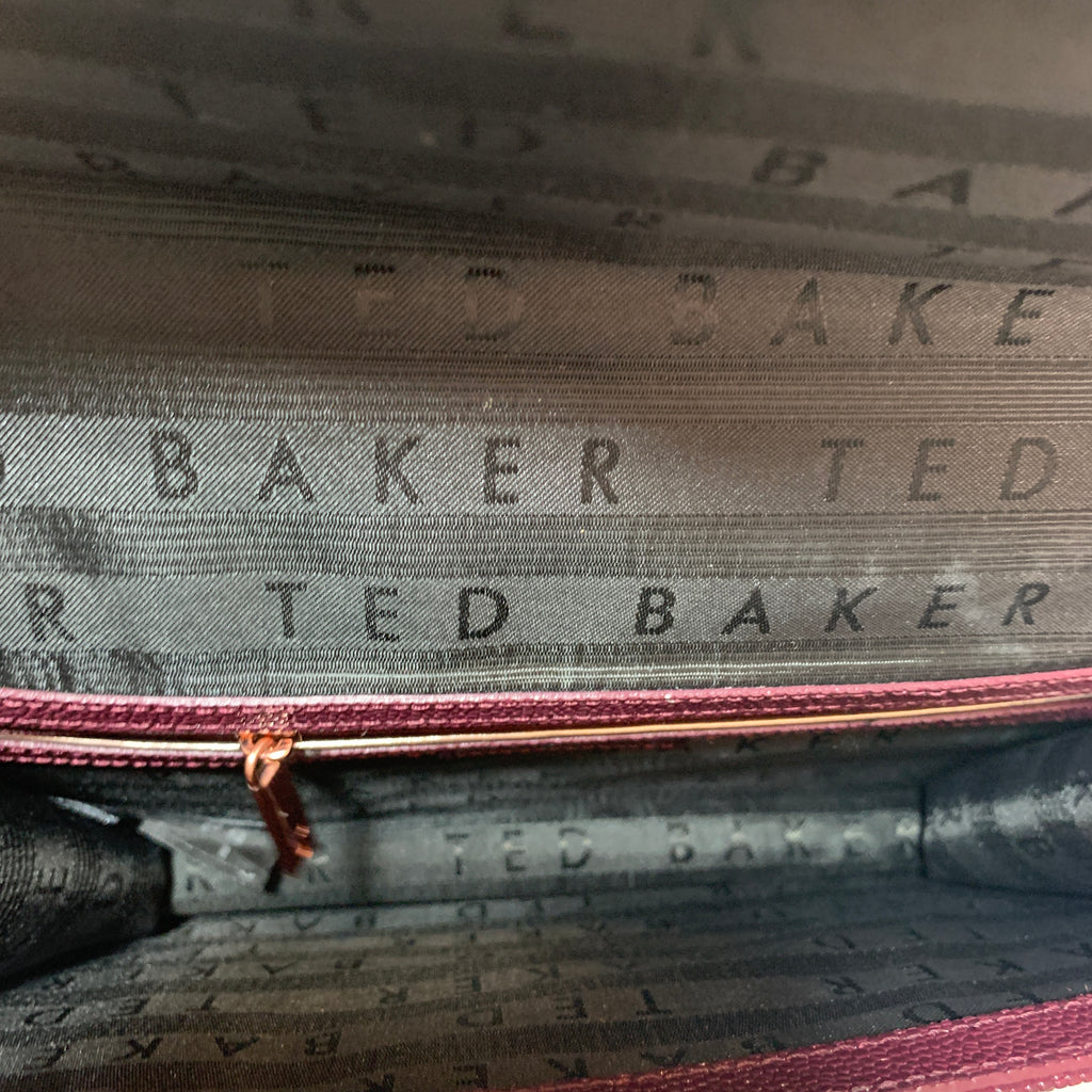 Ted Baker Plum Pebbled Leather Shoulder Bag | Pre Loved |