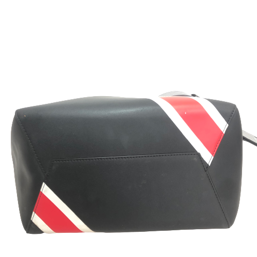 Karl Lagerfeld Black, Red & White Stripe Hobo Bag | Gently Used |