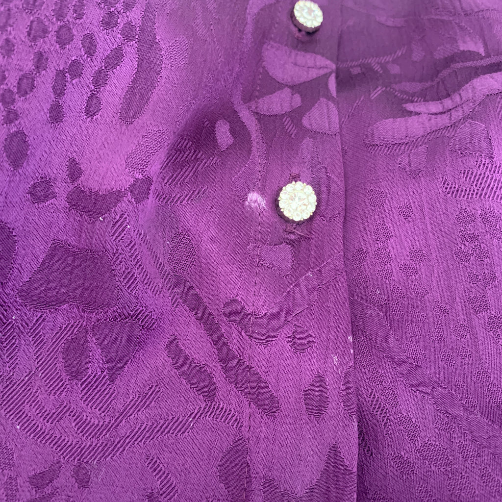 ZARA Purple Rhinestone Buttons Blouse | Pre Loved |