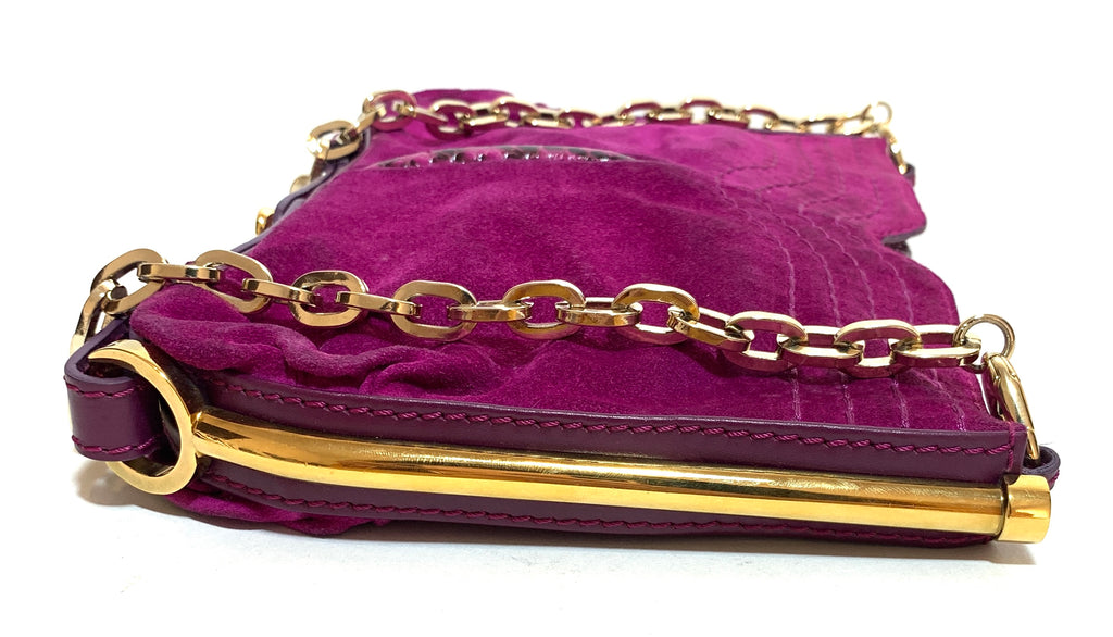 Jimmy Choo Fuchsia Suede Shoulder Bag | Pre Loved |
