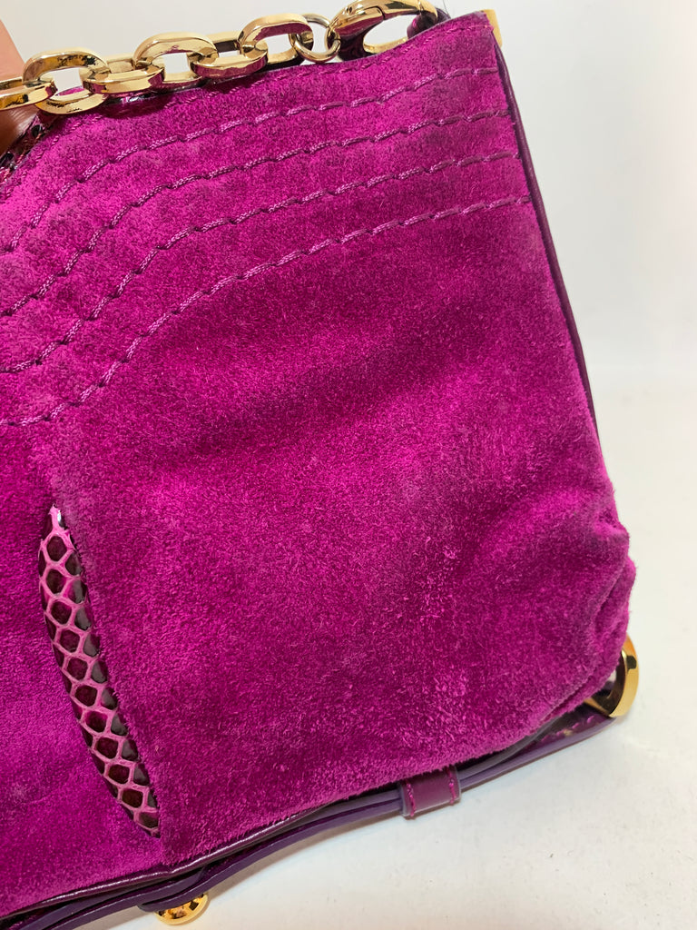 Jimmy Choo Fuchsia Suede Shoulder Bag | Pre Loved |