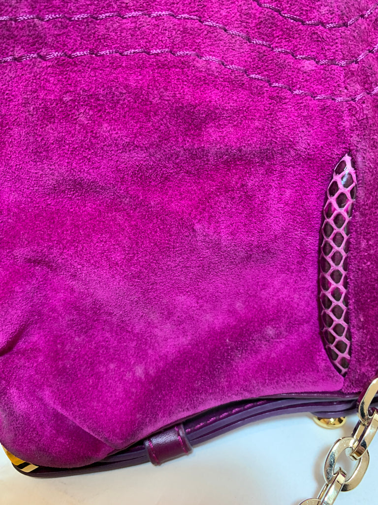 Jimmy Choo Fuchsia Suede Shoulder Bag | Pre Loved |