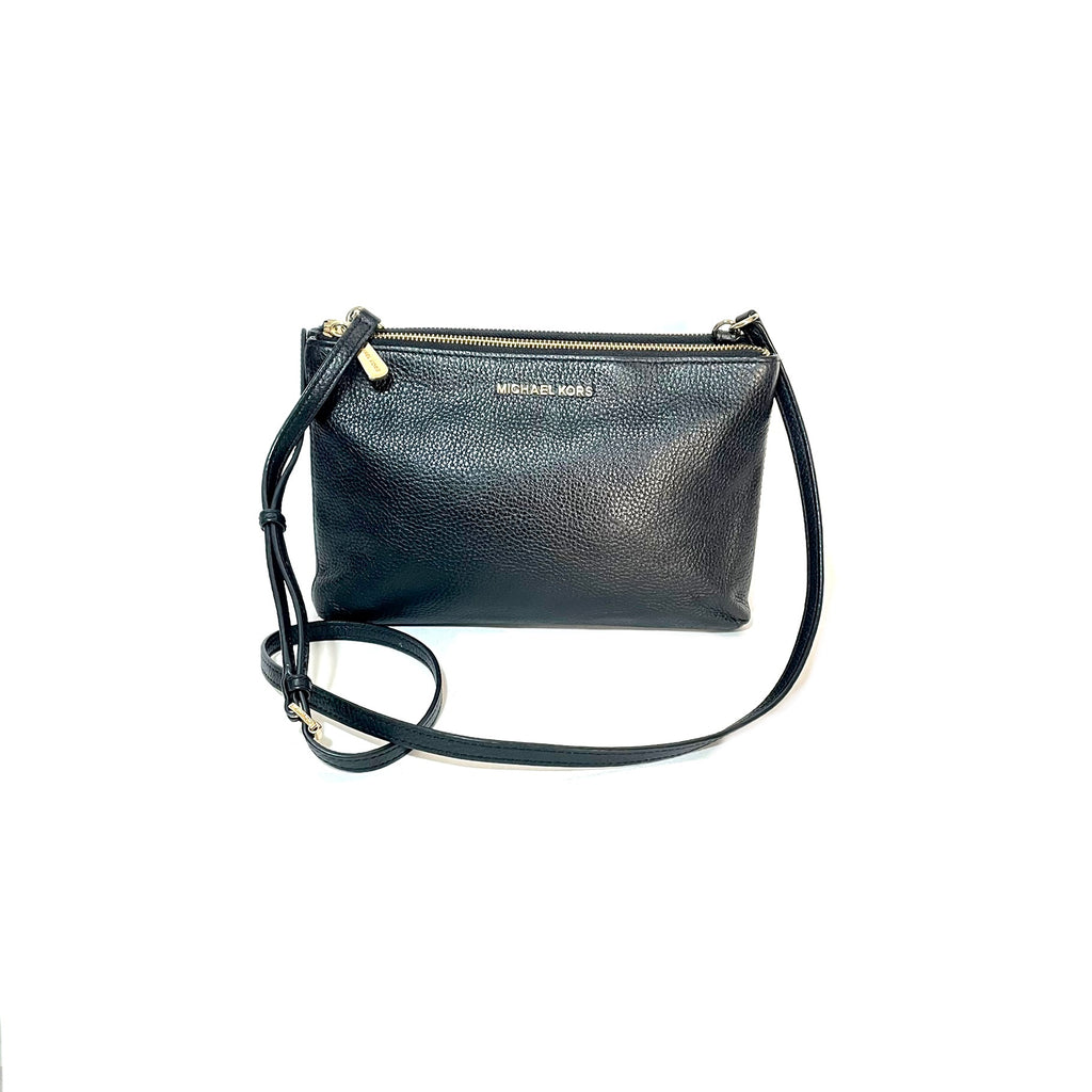 Michael Kors Black Pebbled Leather Cross Body Bag | Gently Used |