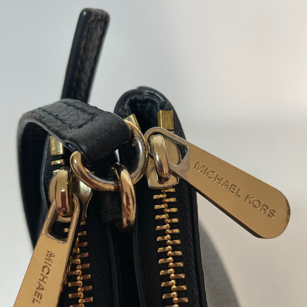 Michael Kors Black Pebbled Leather Cross Body Bag | Gently Used |