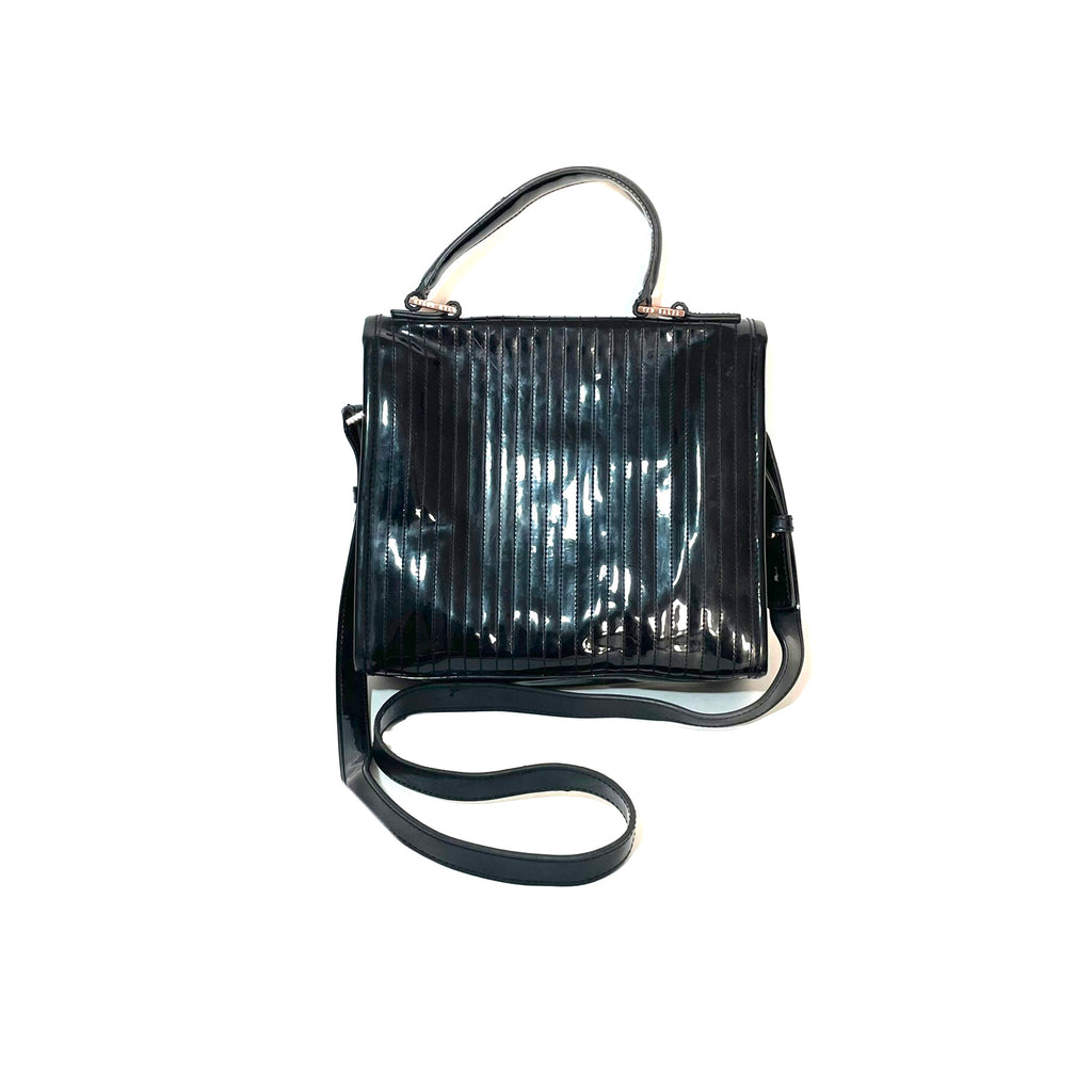 Ted Baker Black Patent Leather Shoulder Bag | Gently Used |
