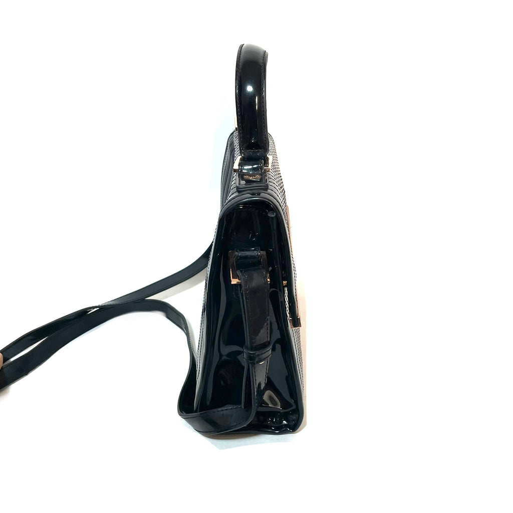 Ted Baker Black Patent Leather Shoulder Bag | Gently Used |
