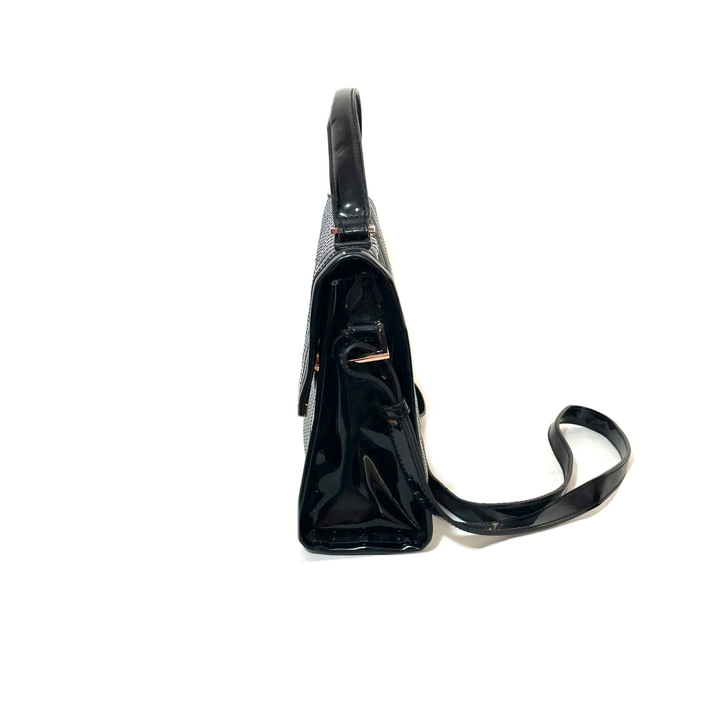 Ted Baker Black Patent Leather Shoulder Bag | Gently Used |