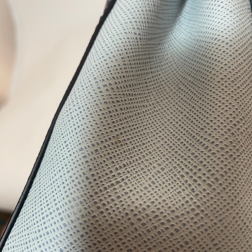 Tory Burch Blue Leather & Embossed Snakeskin 'Robinson' Mini Satchel  | Gently Used |