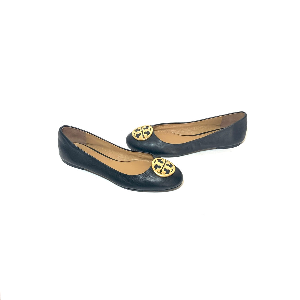 Tory Burch Black Leather 'Benton' Ballet Flats | Gently Used |