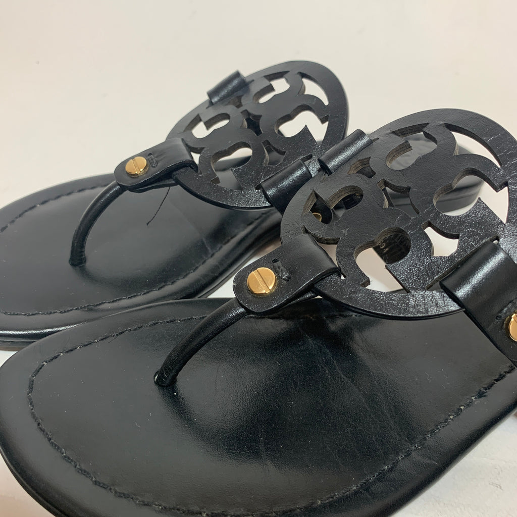 Tory Burch Black Leather ' Miller' Sandals | Gently Used |