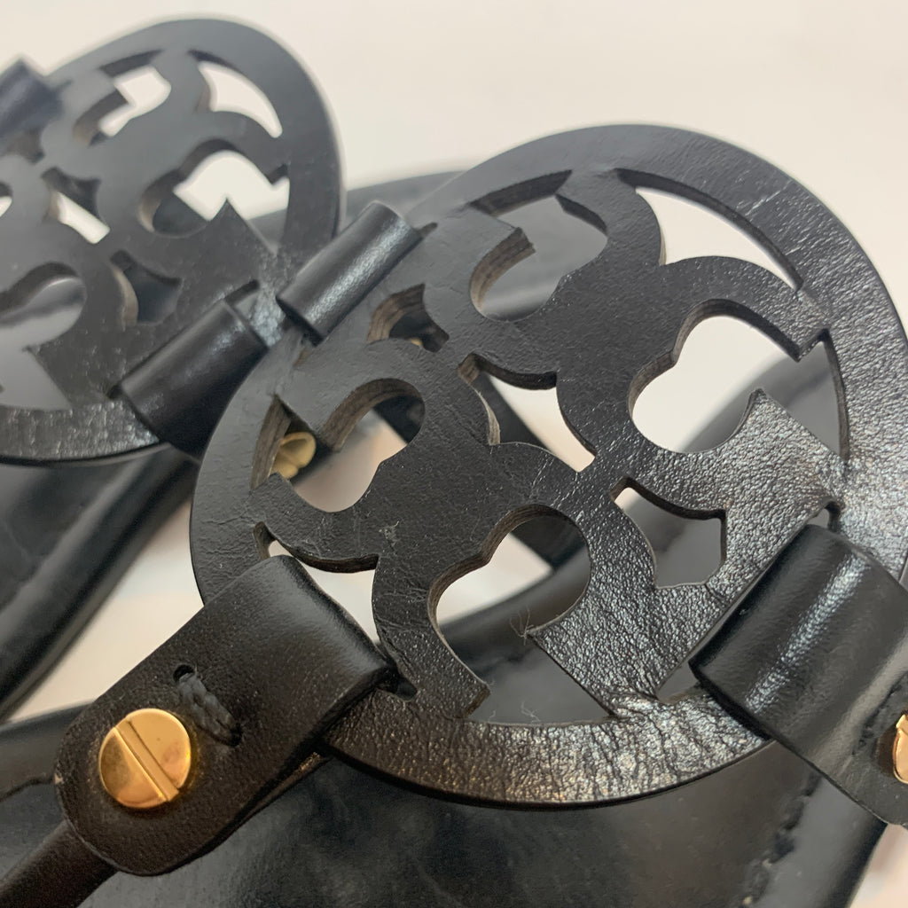 Tory Burch Black Leather ' Miller' Sandals | Gently Used |