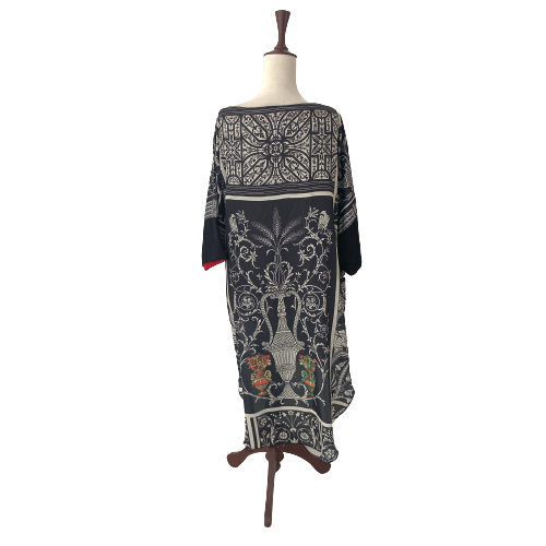 Zohra Alam Black & White Silk Cape | Pre Loved |