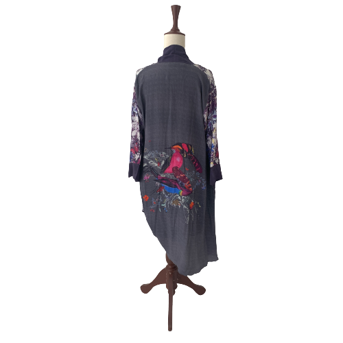 Nida Azwer Purple Silk Printed Jacket | Gently Used |