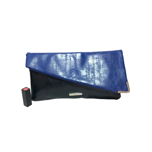Kenneth Cole Reaction Black & Blue Envelope Clutch | Brand New |