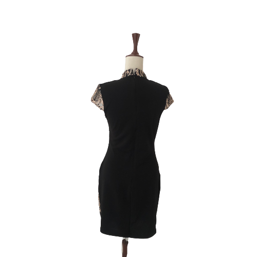 Quiz Black and Beige Sequins Dress | Gently Used |