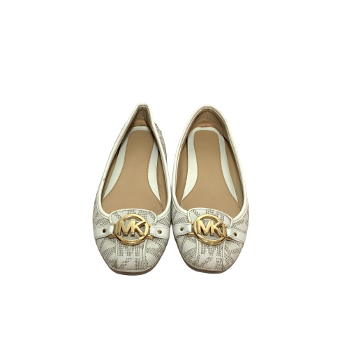 Michael Kors Vanilla Monogram Fulton Moccasin Flats | Pre Loved |