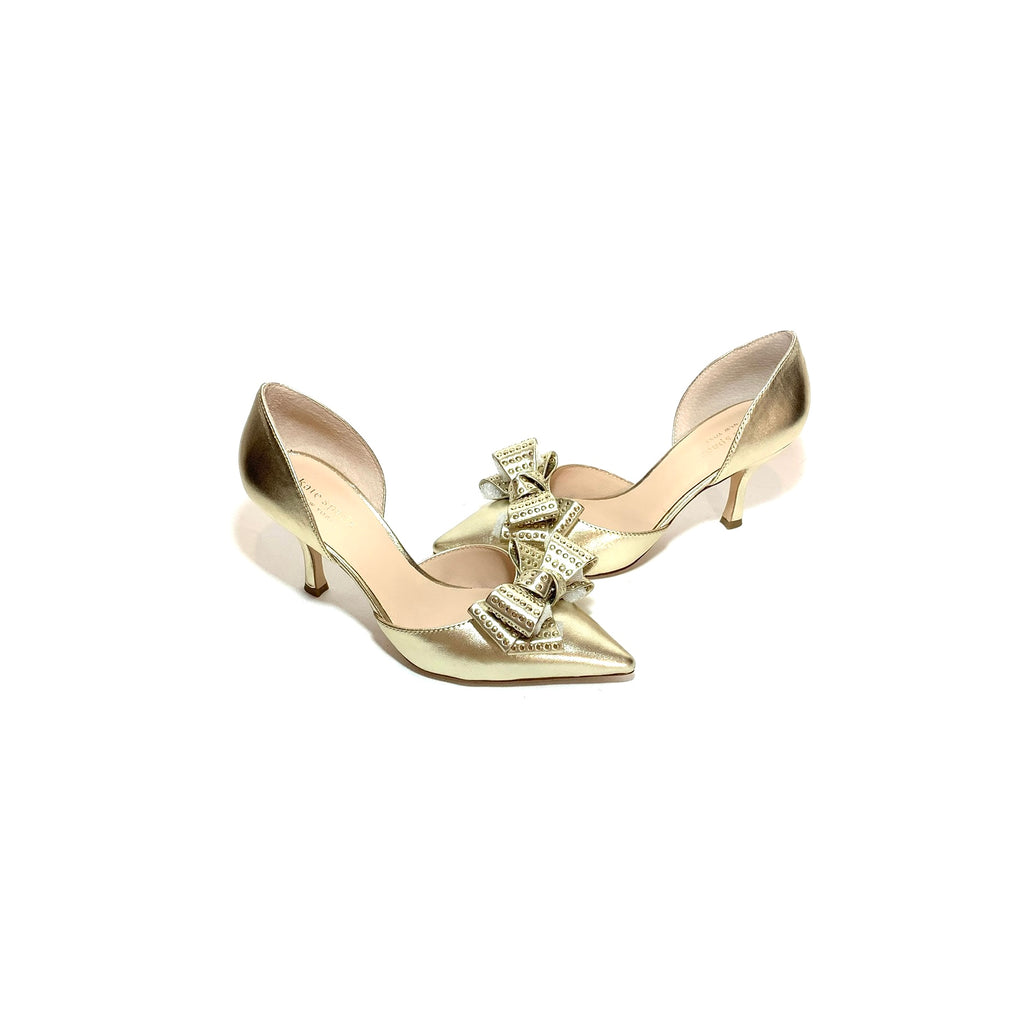 Kate Spade Pale Gold Leather 'Sterling' Pointed Pumps | Like New |