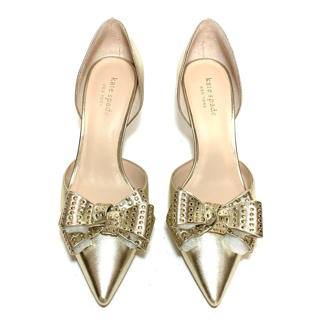 Kate Spade Pale Gold Leather 'Sterling' Pointed Pumps | Like New |