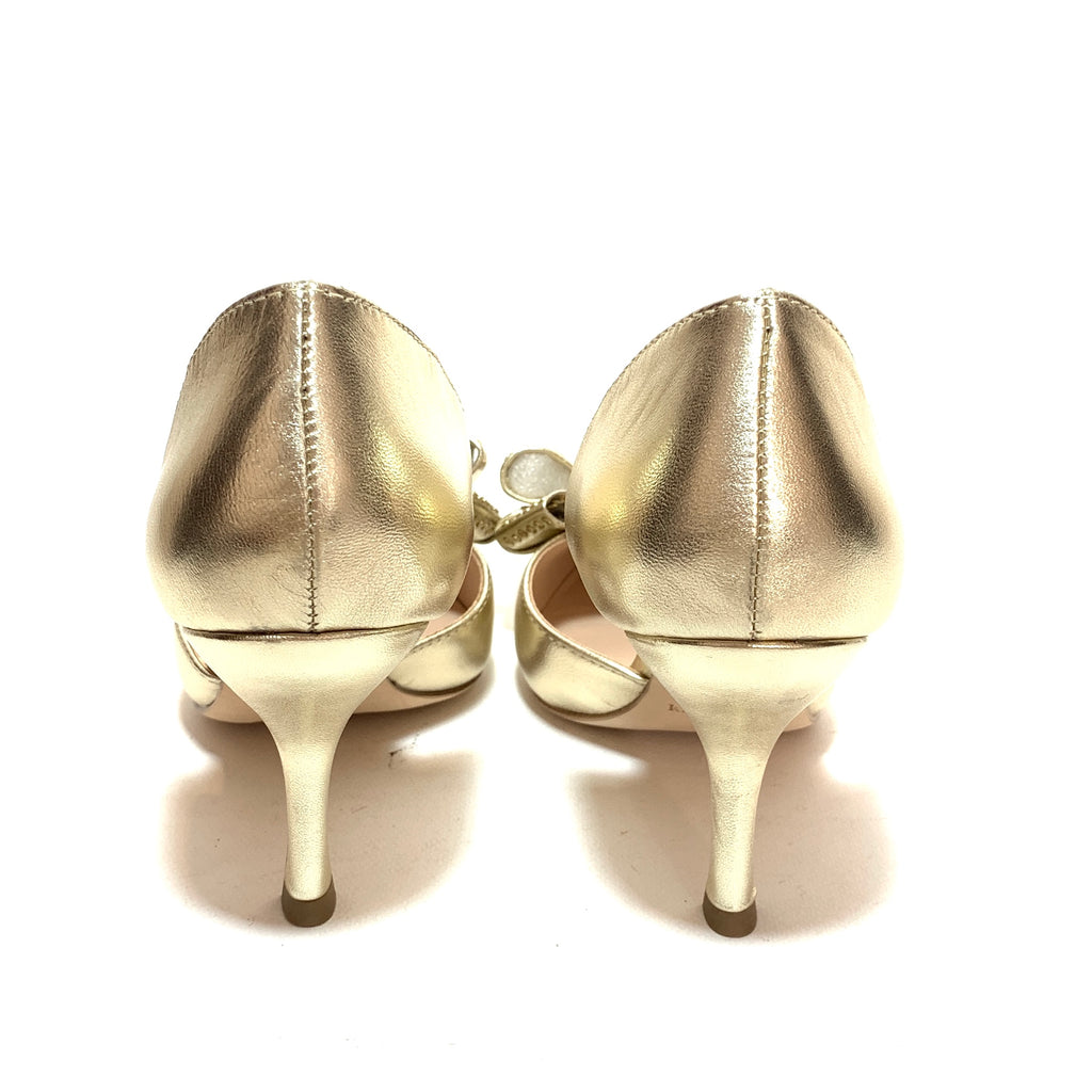 Kate Spade Pale Gold Leather 'Sterling' Pointed Pumps | Like New |