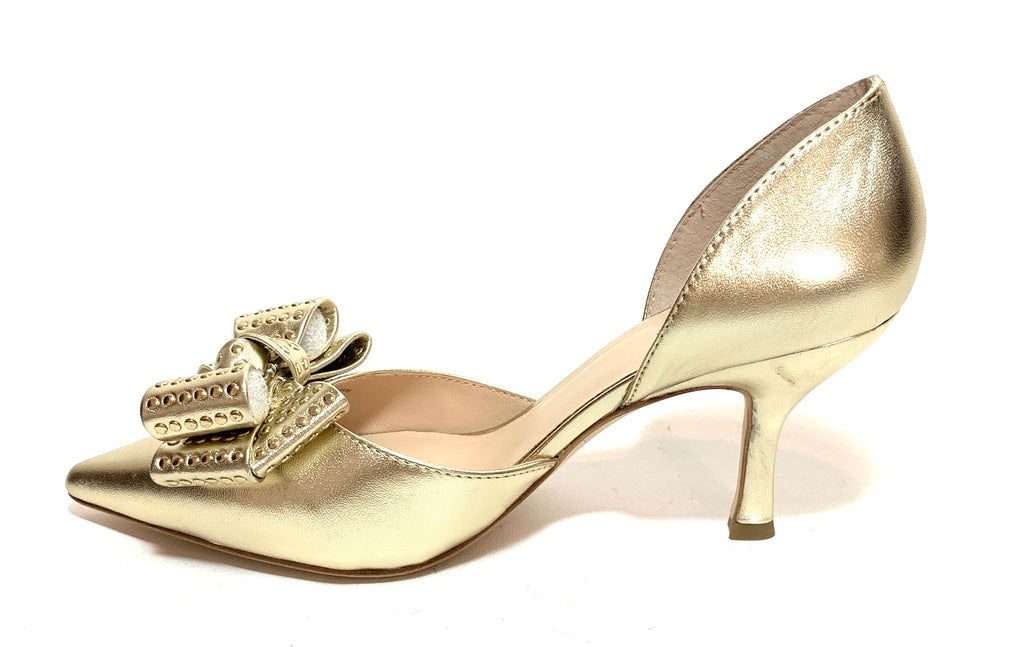 Kate Spade Pale Gold Leather 'Sterling' Pointed Pumps | Like New |