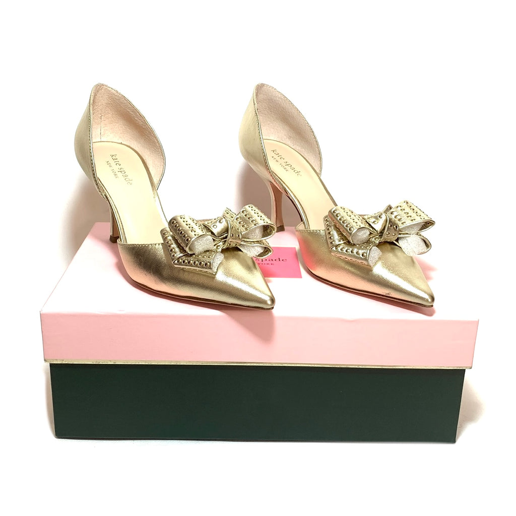 Kate Spade Pale Gold Leather 'Sterling' Pointed Pumps | Like New |