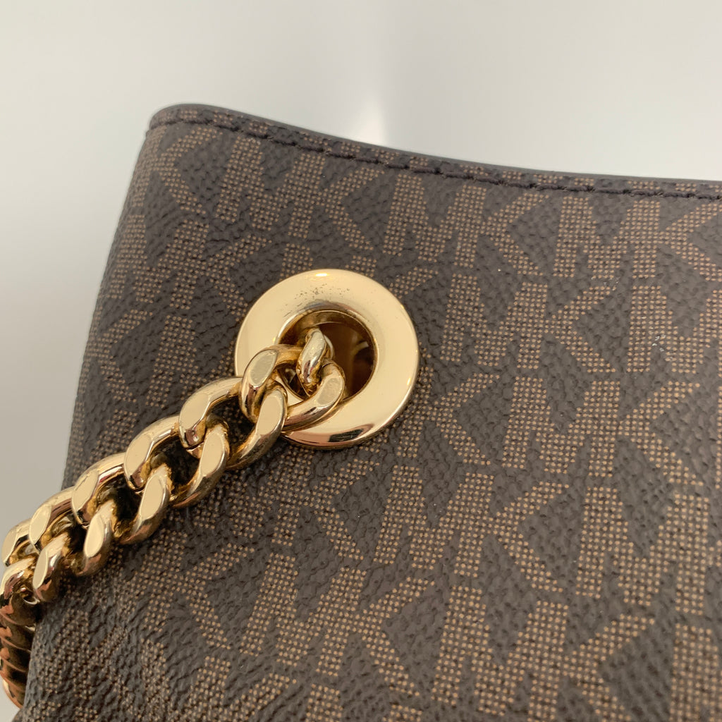 Michael Kors Monogram Jet Set Chain Small Shoulder Bag | Brand New |