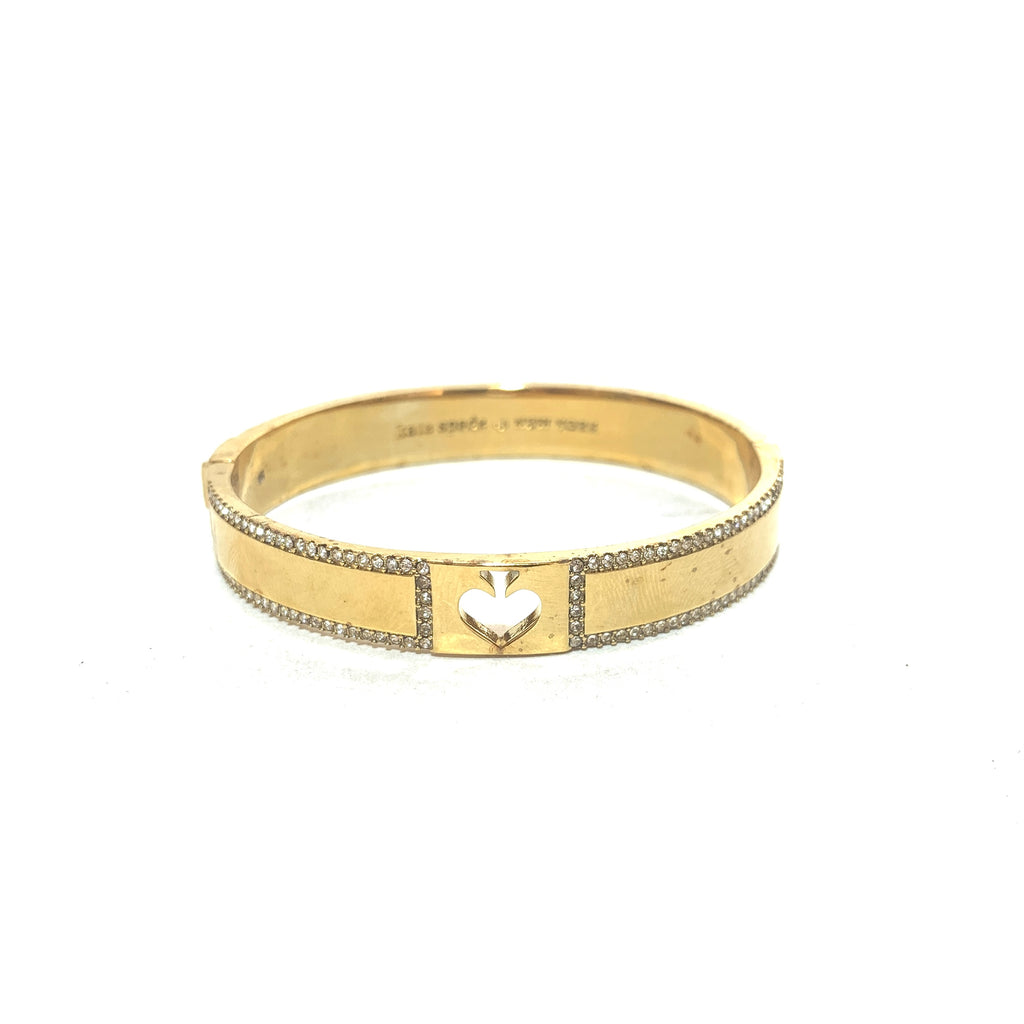 Kate Spade Gold Rhinestone Spade Ceramic Bracelet | Gently Used |