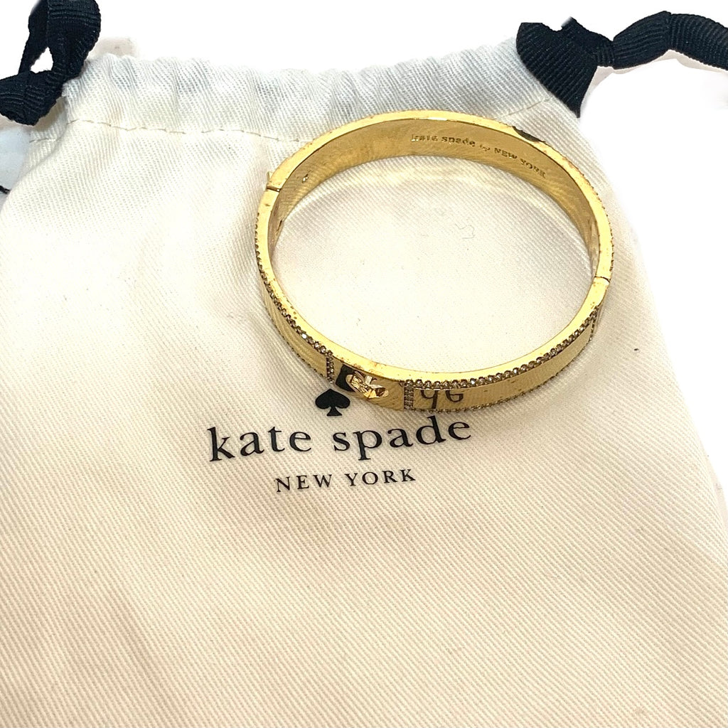 Kate Spade Gold Rhinestone Spade Ceramic Bracelet | Gently Used |